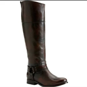 Frye Brown Melissa Harness Tall Riding Boots - Picture 1 of 8