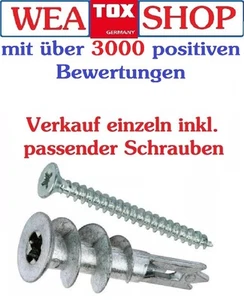 Gipskartondübel Trockenbaudübel Rigips Dübel Metall mit Schraube - Picture 1 of 3