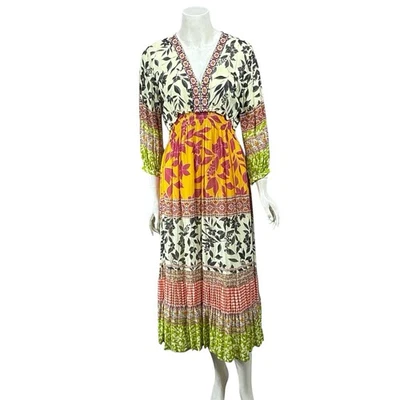 Vestido Anthropologie Vincent Bahl Mujer Pequeño Floral En Niveles Maxi Festival Boho Foto 1 de 4
