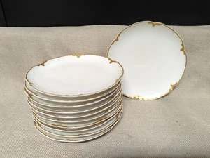 Eleven (11) Haviland Limoges White & Gold  6" Bread/Butter Plates  - Picture 1 of 4