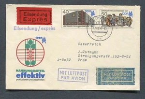 Deutschland - DDR : Leipziger Messe-Express Brief von 1987 - nach Österreich geschickt - gebraucht - Bild 1 von 2