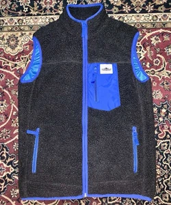 Vintage Penfield Fleece Mesh Vest Small Black Blue New - Picture 1 of 4