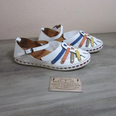 Spring Step Women's Size 38 Apache Mary Jane Flat Loafer Shoe White Multi - Image 1 of 4