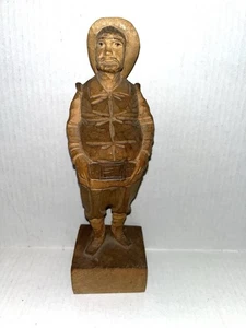 Vintage Ouro Artesania Figura di un uomo in legno intagliato a mano Spagna 703-1 - Foto 1 di 8