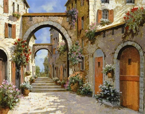 "Guido Borelli, Italia, ""Le Porte Rosse Sulla Strada"" edición abierta giclee', GTC - Imagen 1 de 1