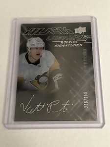 2022-23 UD SPx Valtteri  Puustinen Black Lustrous Rookies Signatures /299 Auto