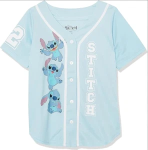 Lilo & Stitch and Angel Baseball Jersey - Classic Mesh Button Down Shirt - Picture 1 of 8