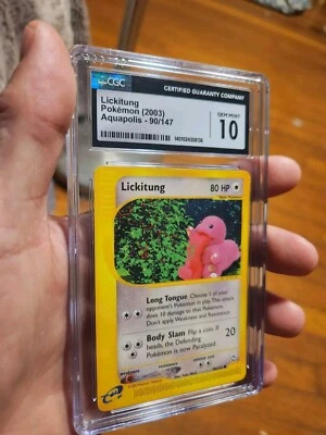 (POP 15) CGC 10 GEM MINT Lickitung 90/147 Aquapolis 2003 Pokemon Card - Image 1 of 4
