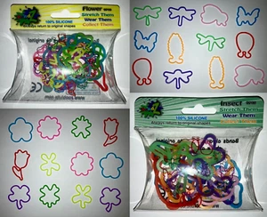 Pulseras elásticas Silly Bandz 24 flores y formas de insectos 2 12 paquetes TOTALMENTE NUEVAS - Imagen 1 de 8