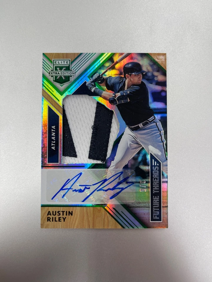 2018 PANINI ELITE EXTRA EDITION Austin Riley AUTO PATCH 3/5 ATLANTA BRAVES - Image 1 of 2