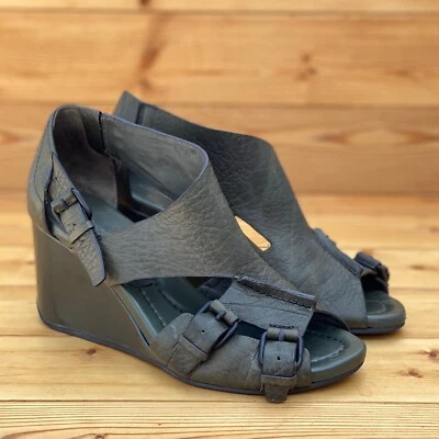 Sandalias de cuña Alexander Wang Mia de cuero verde para mujer talla EU 38 / US 8 a $465 Foto 1 de 4