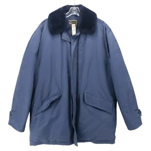 VTG Pioneer Canada Blue Lined Hood Down Fill Parka Jacket Coat Size MEDIUM - Picture 1 of 10