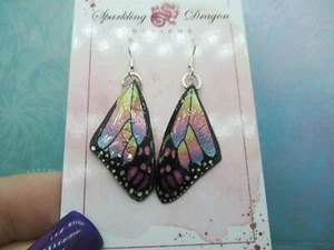 Rainbow Mottled Butterfly Earrings: A Playful Statement Gift for Fairy-Inspired - Picture 1 of 6