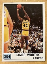 James Worthy 1989-90 Panini Spanish Basketball Sticker #204 Lakers Rare Mint