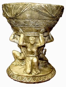 Greek Art Three Graces Female Angels Urn Vase Sculpture Antique Finish - Picture 1 of 6