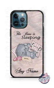 Kitty Cat The Boss is Sleeping Phone Case For iPhone 12 Samsung A21 LG Google - Picture 1 of 4