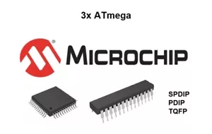 ⚡ 3x Microcontrôleurs Microchip : ATmega - SPDIP / TQFP : NEUF ⚡ - Imagen 1 de 18