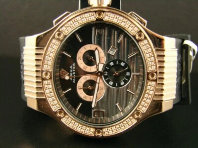 Reloj Hombre Aqua Master Acabado Rosa Genuino 1CT Diamante W#206 Foto 1 de 4