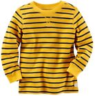 Carter's Boys Striped Thermal Long Sleeve Tee; Yellow/Navy (3 Months)