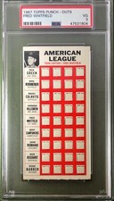 1967 TOPPS PUNCH-OUTS FRED WHITFIELD PSA 3 CLEVELAND INDIANS TEST ISSUE