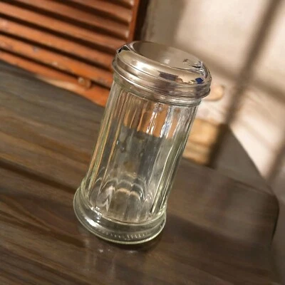 Classic Ribbed Glass Sugar Shaker With Stainless Steel Lid & Dispenser (V2) - Image 1 of 4