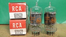 Closely Matched Pair of RCA 12AU7A ECC82 NOS NIB Clear Top 1967 Vacuum Tubes