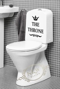 The Throne Funny Bathroom Toilet Seat Wall Doors Vinyl Sticker Decal Home Decor - Picture 1 of 5