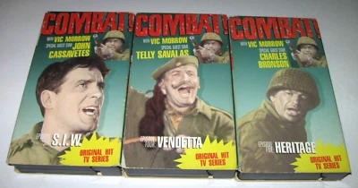 Lot of 3 COMBAT VHS 1960's TV WWII War Drama Vic Morrow Charles Bronson Savalas Foto 1 de 4