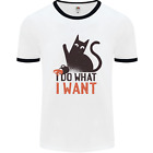 I Do What I Want Funny Cat Mens Ringer T-Shirt