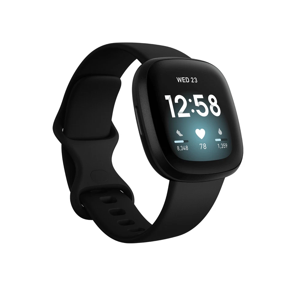 Fitbit Versa 3 Activity Tracker - Black/Black Aluminum