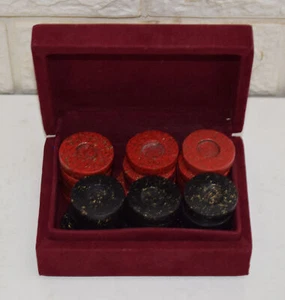 Backgammon checkers Disks, Red and Black Coral Resin 30 Backgammon Chips Set - Picture 1 of 3