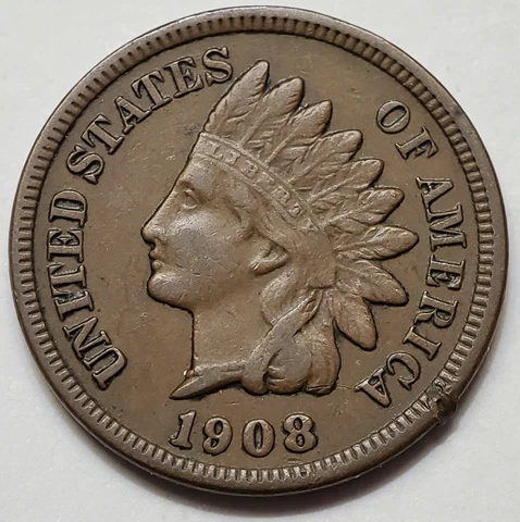 U.S. 1908 Indian Head Cent - 1c - BN MPD & RPD S-4!!! Cover