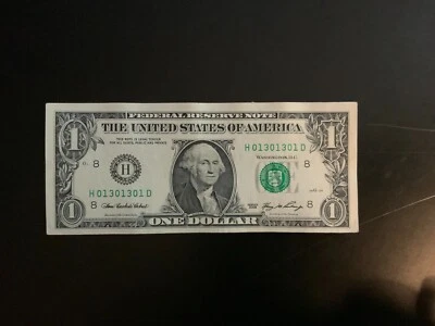 2006 $1 DOLLAR BILL H01301301D Trinary (013) - Image 1 of 4