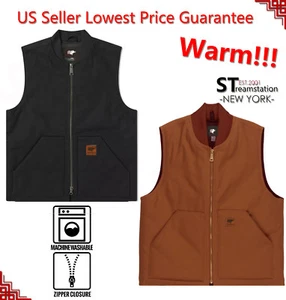 Herren Sandstein Canvas gesteppt Thermo gefüttert Arbeit Ente Weste Industrie Winter Weste - Bild 1 von 18