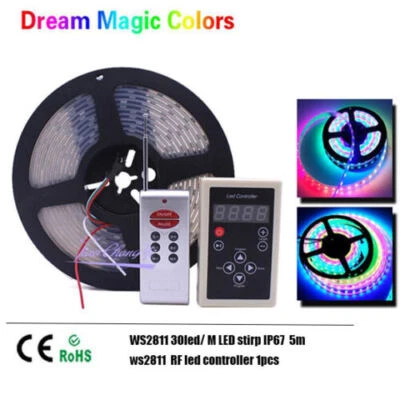 5M Chasing Dream Magic Color RGB 5050 WS2811 IC LED Strip Light + Remote + Power - Image 1 of 4