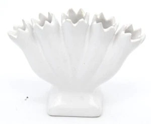 White Ceramic 5 Finger Vase Tulip Cut Flower Floral Holder Portugal - Picture 1 of 4
