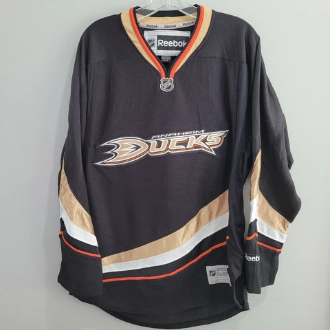 Reebok NHL Anaheim Mighty Ducks Paul Kariya 9 Black Hockey Jersey Mens S Sewn Cover