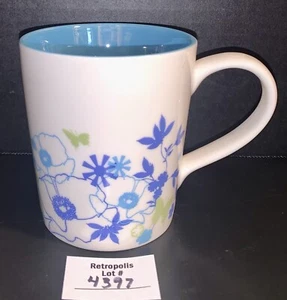 2006 STARBUCKS Mug White Blue Flowers Butterflies 11 oz. - Picture 1 of 11