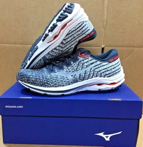 Mizuno Mens Wave Inspire 17 Running Shoes Mens Waveknit India Ink Wan Blue - Picture 1 of 7