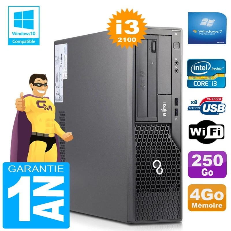 PC Fujitsu Esprimo E500 E85 + SFF Core I3-2100 RAM 4Go Disco 250 Go Wifi W7 - Imagen 1 de 1