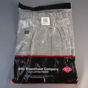 Ritz Houndstooth Check Baggy Chef Pants Size 1X NEW Kitchen Wears Black & White - Picture 1 of 4