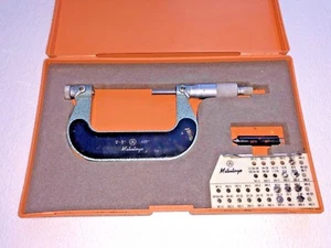 MITUTOYO THREAD MICROMETER NO. 126-139 2-3" WITH SOME TIPS .001" - Picture 1 of 7