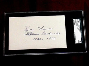 JESSE HAINES STL CARDINALS PITCHER HOF SIGNED AUTO VINTAGE INDEX CARD SGC BEAUTY - Picture 1 of 3