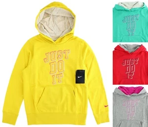 Nike Girls' Logo Hoodie 522391, Pullover Kangaroo Pocket Athleisure Hoodie - Picture 1 of 9