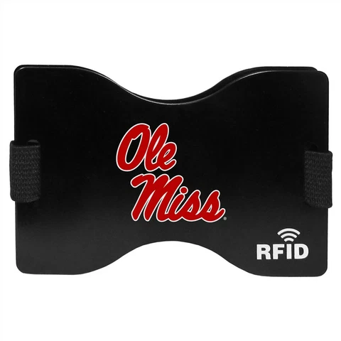 Ole Miss Rebels Wallet RFID Blocking Slim Pocket Money Clip NCAA College Sports Cover