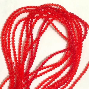 Perline di cristallo sfaccettato 4x6 mm rosso - Foto 1 di 11