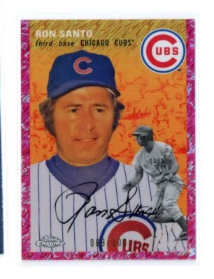 2023 Topps Chrome Platinum Ron Santo Platinum Toile Cream/Fuchsia Lava #/100 - Image 1 of 2