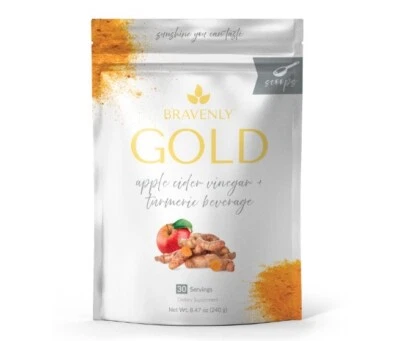 Bravenly Gold — куркума и яблочный уксус, 30 порций ложки, НОВЫЙ - Изображение 1 из 3