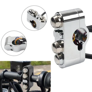 1" Lenker-Steuerschalter mit Kabelbaum CNC für Harley Dyna Sportster Chrom - Bild 1 von 12