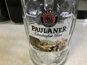 Paulaner Octoberfest Bier Beer Stein Glass 1634 Paulaner Munchen - Picture 1 of 3